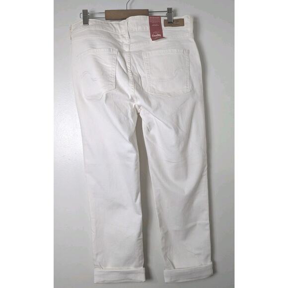 Levi's Modern Slim Cuff White Denim Jeans Size 12 Distressed Stretch NEW - Picture 5 of 10